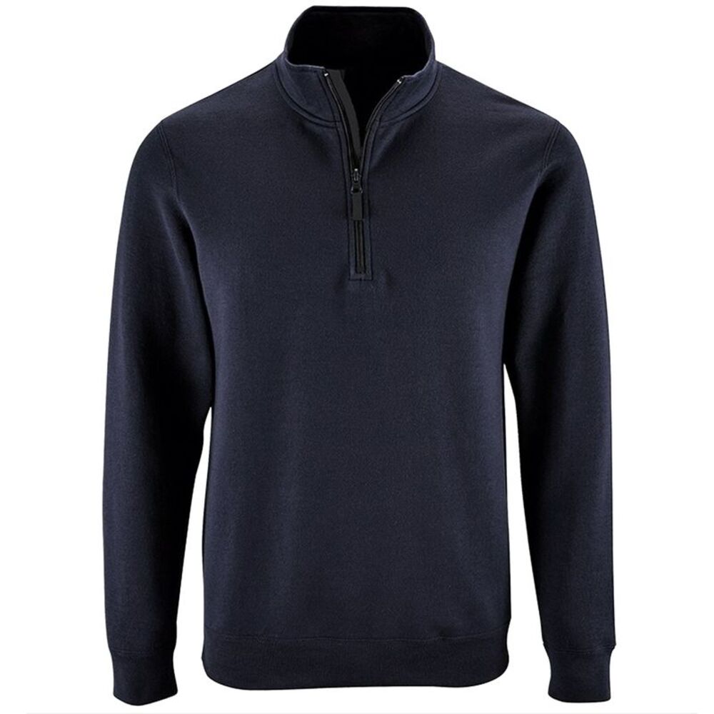 SOLS Mens Stan Contrast Zip Neck Sweatshirt / French Navy